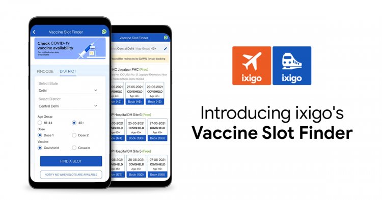Travel app, ixigo launches Real Time COVID-19 ‘Vaccine Slot Finder’.