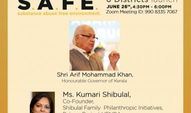Online inauguration of Fourth wave foundation's S.A.F.E programme in 6 districts by Honourable Kerala Governor on the occasion of International day against drug abuse.